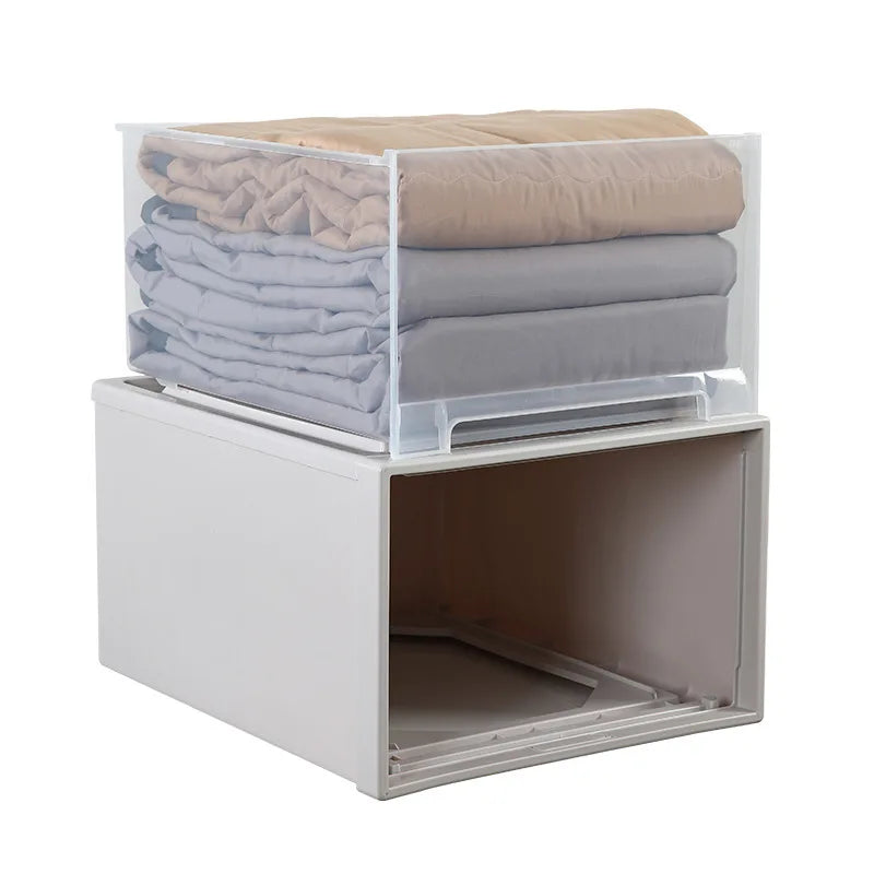 1pcs Drawer-type Storage Box, Single-layer, Combinable, Transparent, Cosmetics, Jewelry, Underwear, Clothing Storage Cabinet