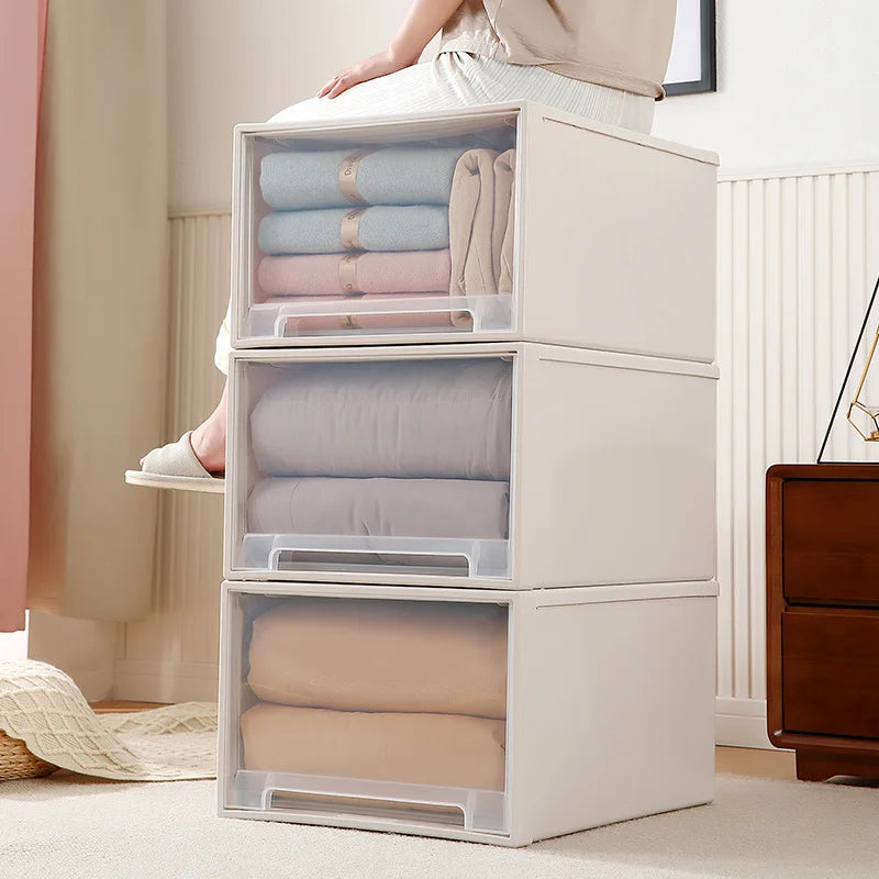 1pcs Drawer-type Storage Box, Single-layer, Combinable, Transparent, Cosmetics, Jewelry, Underwear, Clothing Storage Cabinet