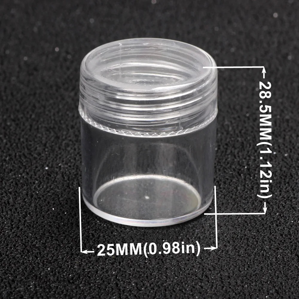 5-20 Pieces/batch Plastic Jewelry Bead Storage Box Small Round Container Jar Makeup Storage Box Cosmetic Carrying Case