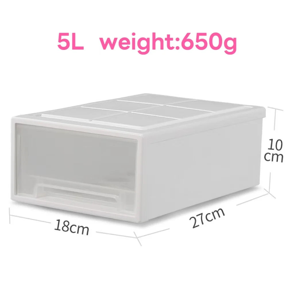 1pcs Drawer-type Storage Box, Single-layer, Combinable, Transparent, Cosmetics, Jewelry, Underwear, Clothing Storage Cabinet