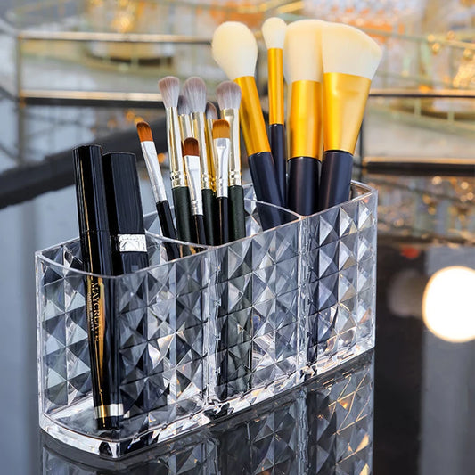 1-piece Diamond Patterned Mirror Cabinet Storage Box, Bathroom, Bathroom, Cosmetics, Lipstick Storage Rack
